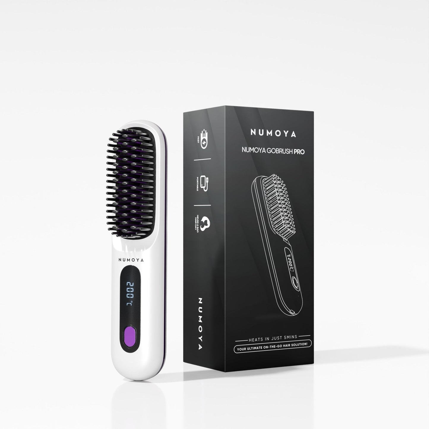 Numoya Portable Straightener Brush - GoBrush PRO