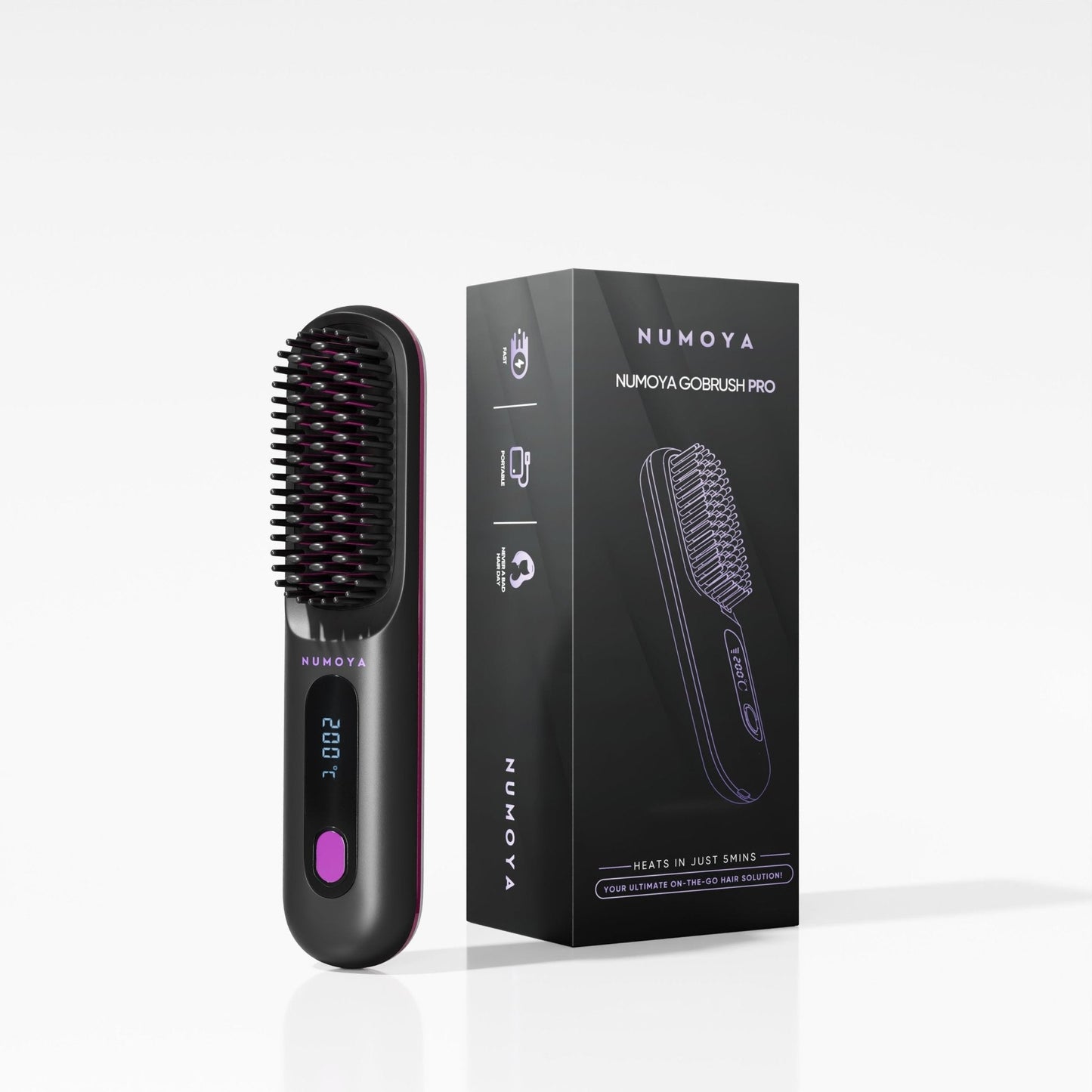 Numoya Portable Straightener Brush - GoBrush PRO