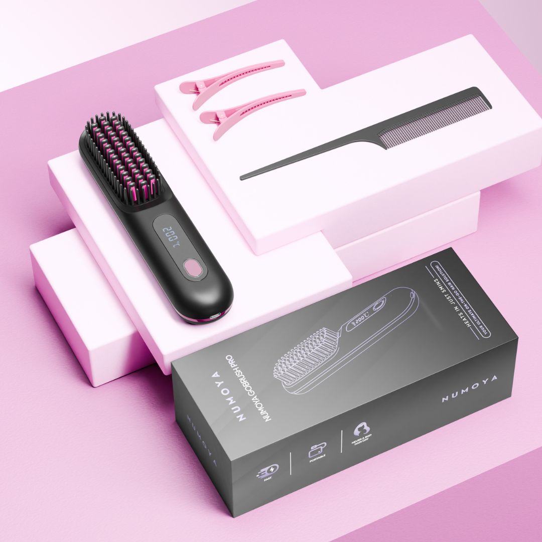 Numoya Portable Straightener Brush - GoBrush PRO