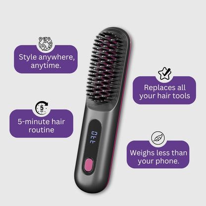 Numoya Portable Straightener Brush - GoBrush PRO